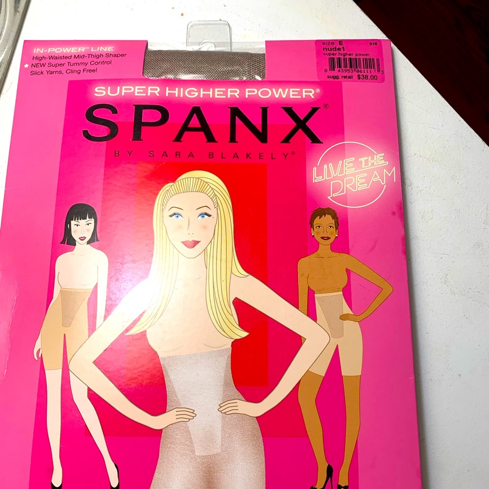 Spanx Super Higher Power. In-Power Line, High Waisted Mid-Thigh Shaper. Nude